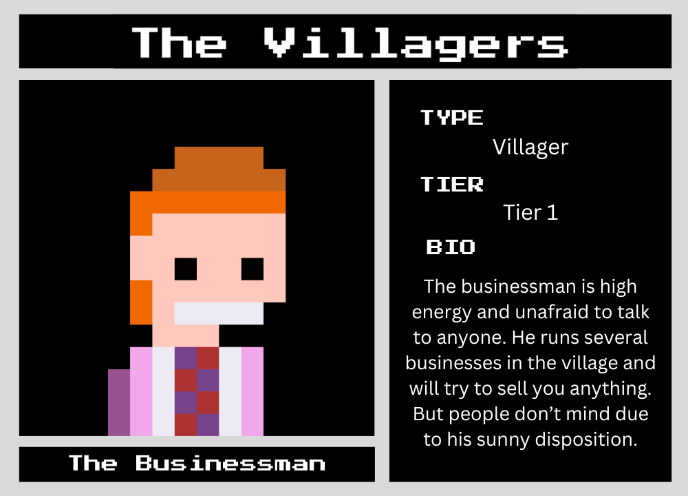 The Businessman biography card